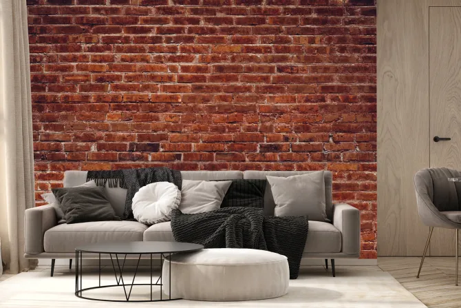 Fototapeta: Ściana z czerwonej cegły