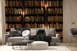 Fototapeta: Ściana z książkami imitacja klasycznej biblioteki