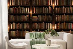 Fototapeta: Ściana z książkami imitacja klasycznej biblioteki