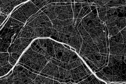 Fototapeta: Ciemna mapa ulic i dzielnic paryża