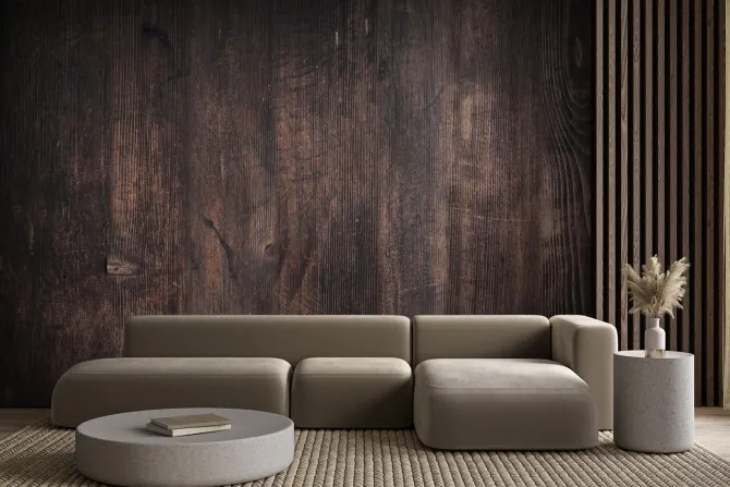 Fototapeta: Ciemne brązowe panele drewno