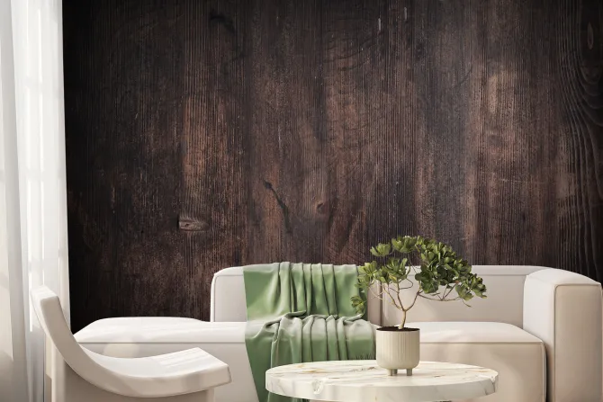 Fototapeta: Ciemne brązowe panele drewno