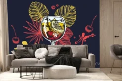 Fototapeta: Cocktail menu design template. alcoholic cocktails hand drawn.