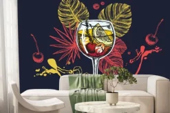 Fototapeta: Cocktail menu design template. alcoholic cocktails hand drawn.