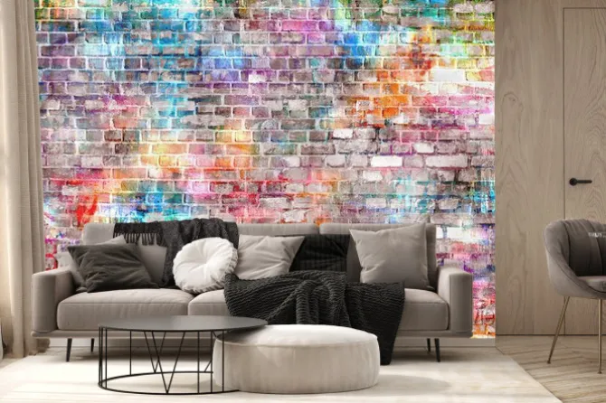 Fototapeta: Colorful grunge art wall illustration, background