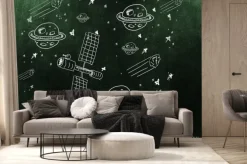 Fototapeta: Composite obraz planety, gwiazdy i satelity