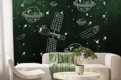 Fototapeta: Composite obraz planety, gwiazdy i satelity