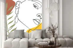 Fototapeta: Continuous line, drawing of woman face, fashion concept, woman