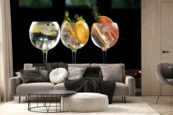 Fototapeta: Copas de gin and tonic con limon, pomelo y naranja