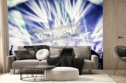 Fototapeta: Crowd enjoying concert, happy people jumping, large group celebrating