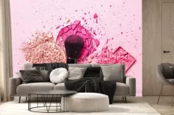 Fototapeta: Crushed face powders and makeup brush