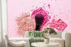 Fototapeta: Crushed face powders and makeup brush