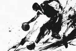 Fototapeta: Czarna akwarela koszykarza