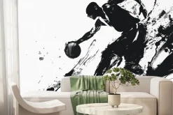 Fototapeta: Czarna akwarela koszykarza