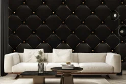 Fototapeta: Czarna pikowana tekstura ze złotem