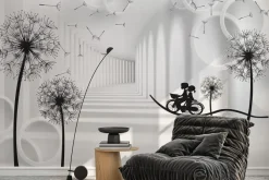 Fototapeta: Czarne dmuchawce w przestrzeni 3d