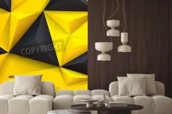 Fototapeta: Czarne i żółte tło geometryczne