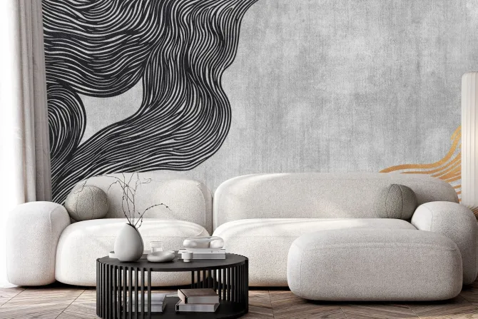 Fototapeta: Czarne i złote linie minimalizm