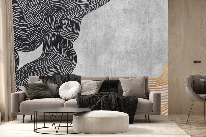 Fototapeta: Czarne i złote linie minimalizm