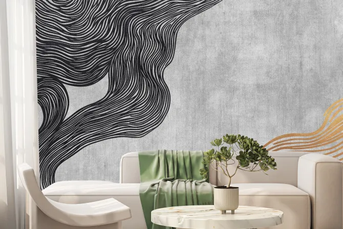 Fototapeta: Czarne i złote linie minimalizm