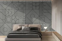 Fototapeta: Czarne linie w geometrycznych kształtach