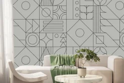 Fototapeta: Czarne linie w geometrycznych kształtach