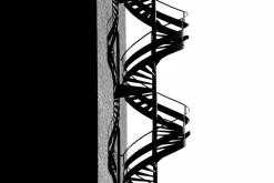 Fototapeta: Czarne metalowe kręcone schody