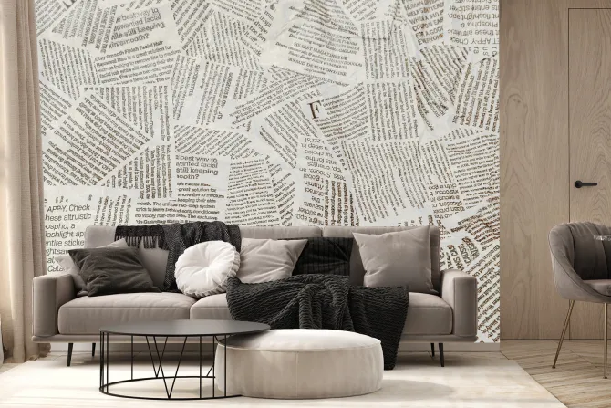 Fototapeta: Czarno białe strony magazynu retro styl