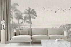 Fototapeta: Czarno-biała dżungla na teksturze