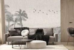 Fototapeta: Czarno-biała dżungla na teksturze