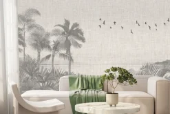 Fototapeta: Czarno-biała dżungla na teksturze