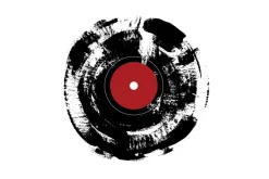 Fototapeta: Czarno-biała płyta winylowa