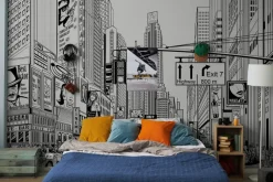 Fototapeta: Czarno-biała ulica nowego jorku