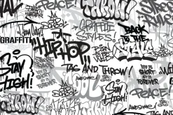 Fototapeta: Czarno-białe graffiti w stylu street art