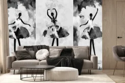 Fototapeta: Czarno-białe malowane baletnice