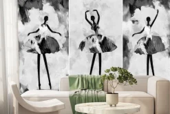 Fototapeta: Czarno-białe malowane baletnice