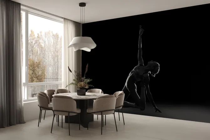 Fototapeta: Czarno-białe zdjęcie gimnastyczki