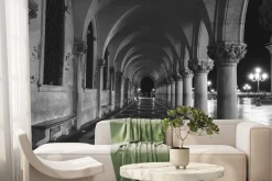 Fototapeta: Czarno-białe zdjęcie starożytnych kolumn