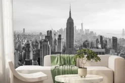 Fototapeta: Czarno-biały nowy jork widok na empire state building