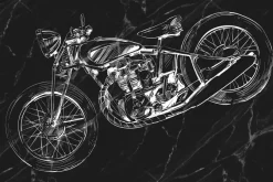 Fototapeta: Czarno-biały rysowany motor