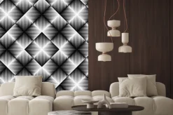 Fototapeta: Czarno-biały wzór geometryczny w 3d