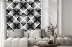 Fototapeta: Czarno-biały wzór geometryczny w 3d