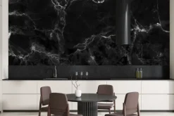 Fototapeta: Czarny marmur z białymi zdobieniami