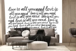 Fototapeta: Czarny opis o miłości na białym tle