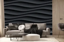 Fototapeta: Czarny panel faliste bez szwu tekstury