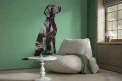 Fototapeta: Czarny pies ilustracja zwierzę na zielonym tle