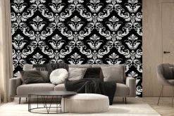 Fototapeta: Czarny-biały wzór ornamentowy