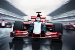 Fototapeta: Czerwona formuła 1 podczas wyścigu