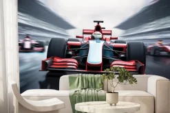 Fototapeta: Czerwona formuła 1 podczas wyścigu