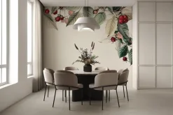 Fototapeta: Czerwona jarzębina wśród liści